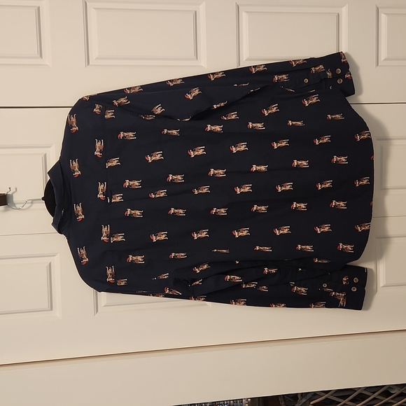 Mens medium denim & flower dress shirt - Picture 3 of 4